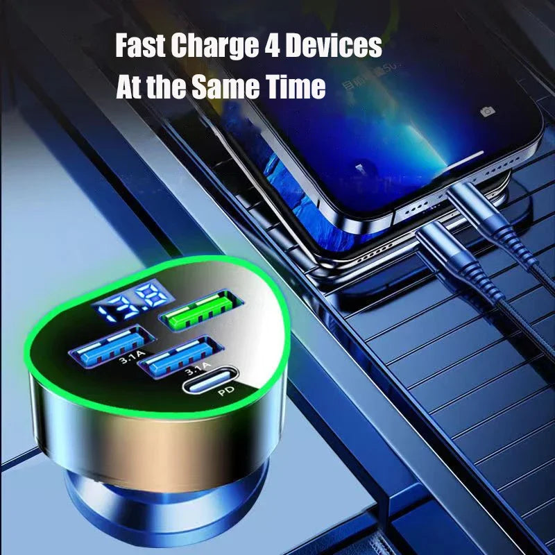UYUXIO USB C Auto Ladegerät mit LED Anzeige
