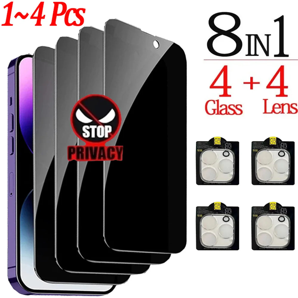1–4 Stück iPhone Anti-Spionage Glas