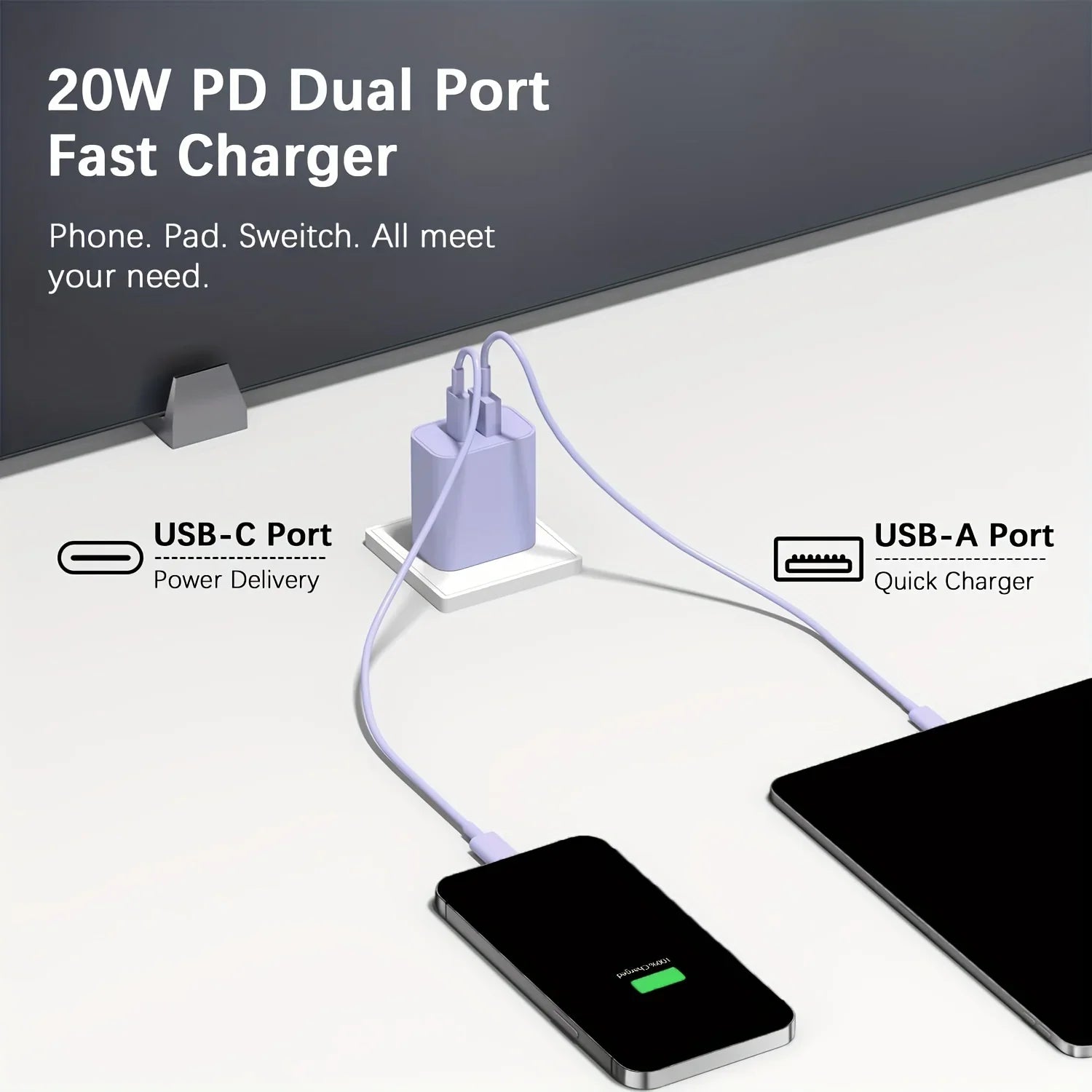 20W USB-C Schnellladegerät mit Kabel