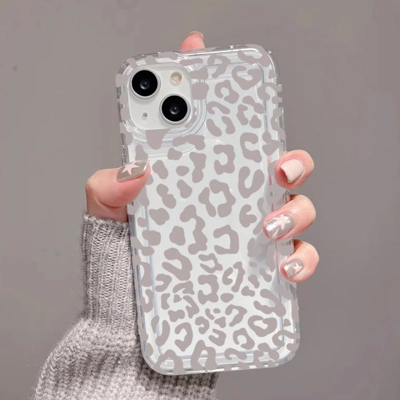 Graue Leopardenmuster Handyhülle für Samsung Galaxy