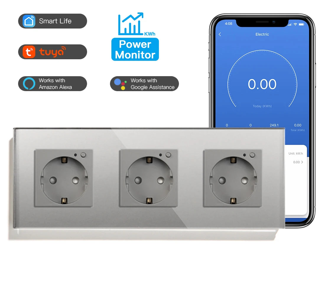 WLAN Smart Steckdose mit Glas Touch Panel & App