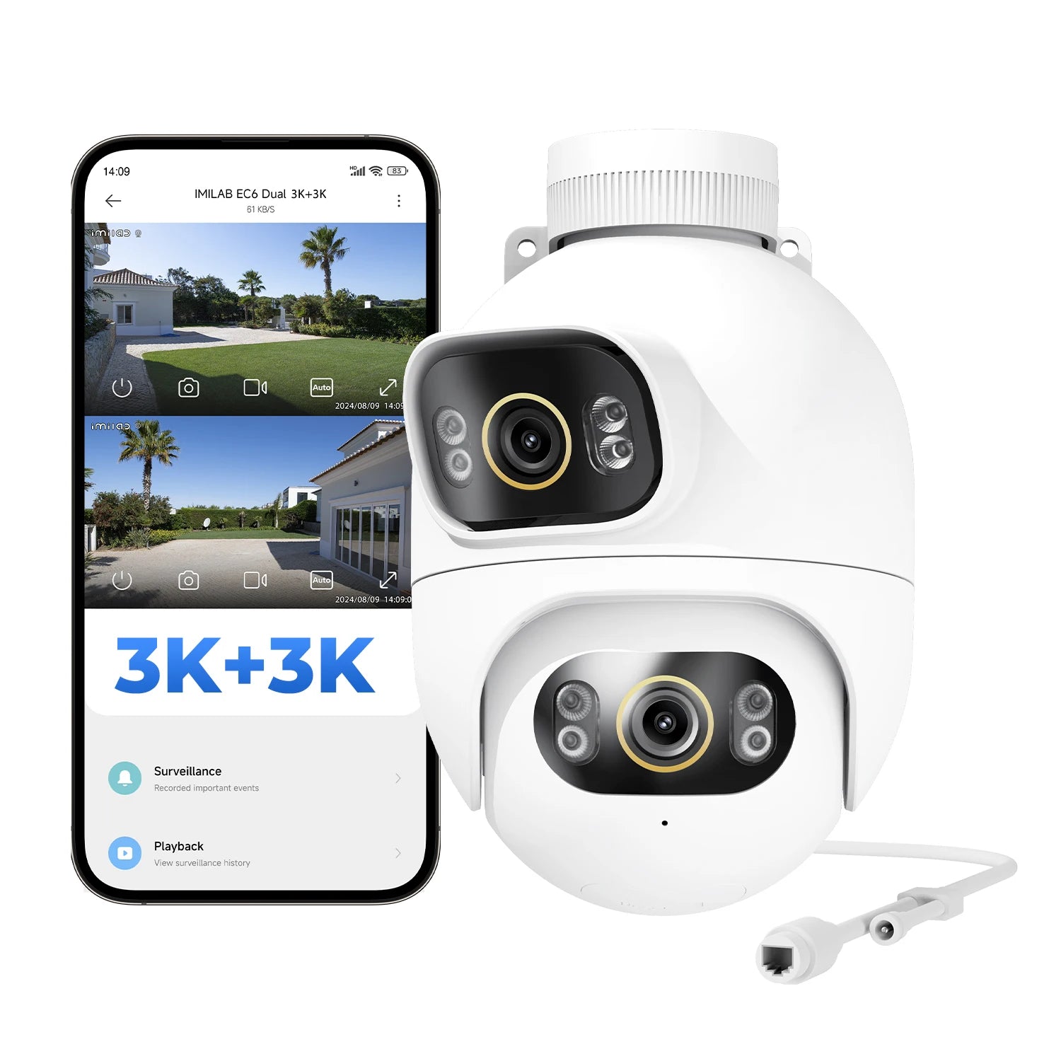 360° Überwachungskamera mit Dual-Linse & Farbnacht