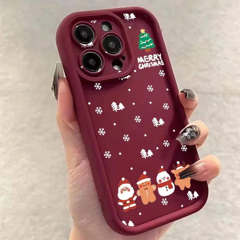 Weihnachtliche Silikonhülle mit Santa und Elch für iPhone 17 Pro Max