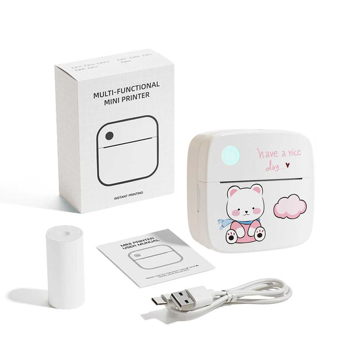 Tragbarer Mini-Thermodrucker Bluetooth ohne Tinte