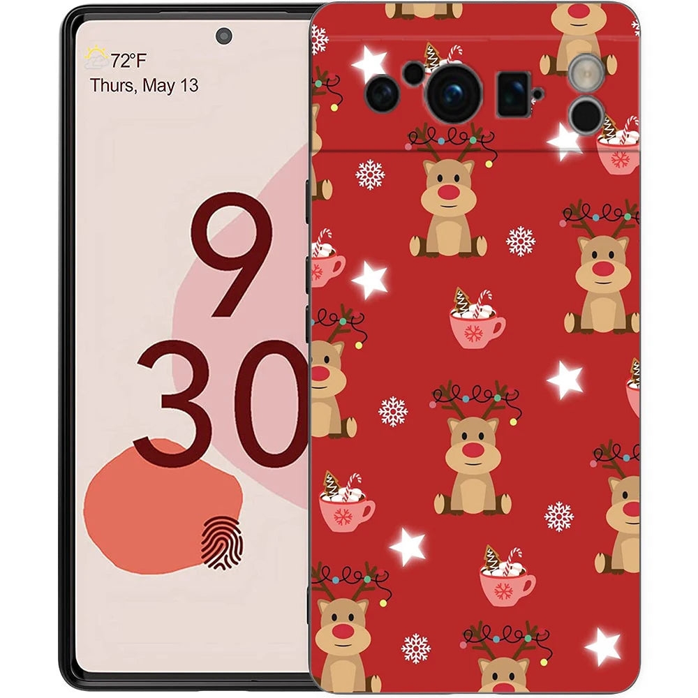 Pixel 9 8 Case TPU Cartoon Christmas Design Protective Case