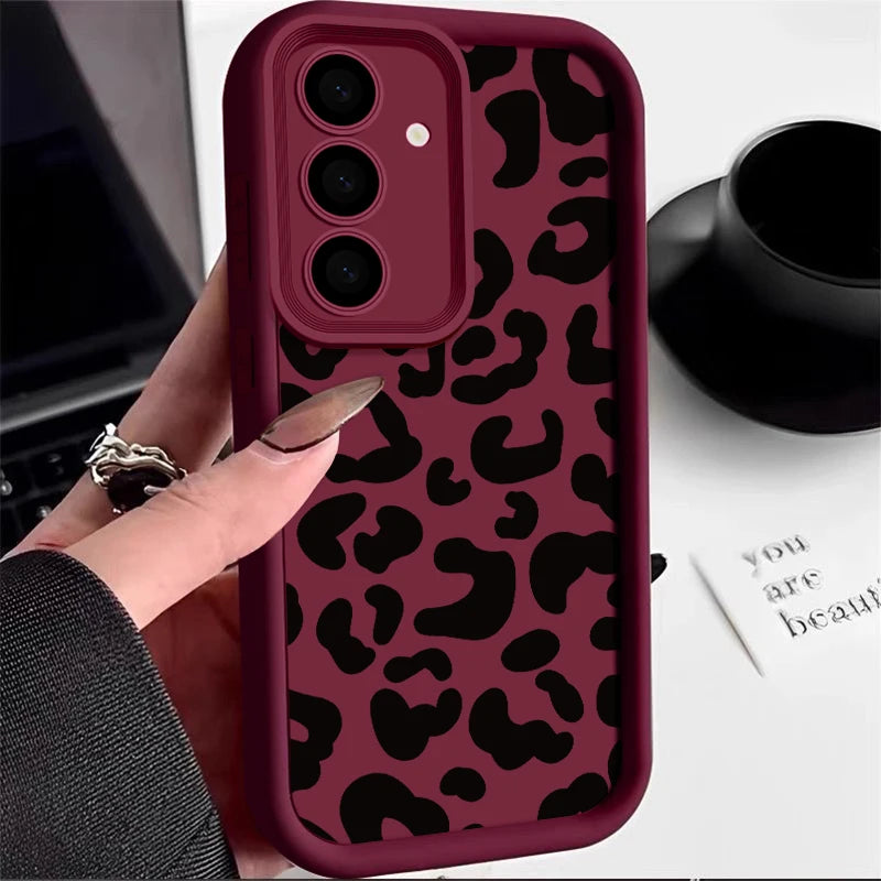 Leoparden Hülle Schwarz für Samsung Galaxy Modelle