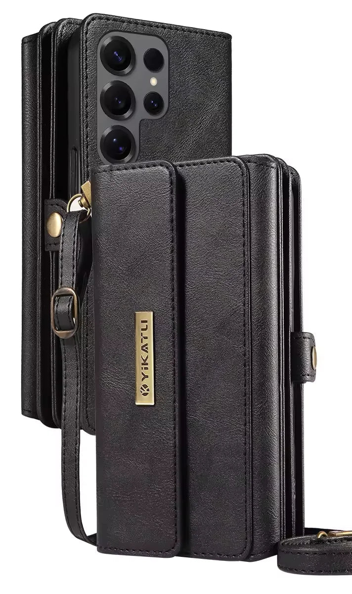 Leder Geldbörse Umhängetasche mit Case für Samsung Galaxy