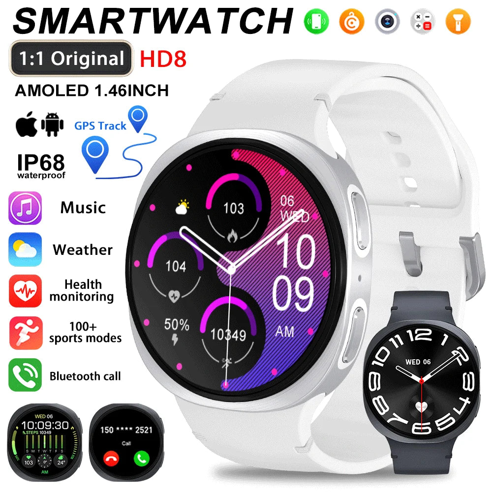 Neue Smartwatch 8 GPS Fitness Herzfrequenz AMOLED 2025