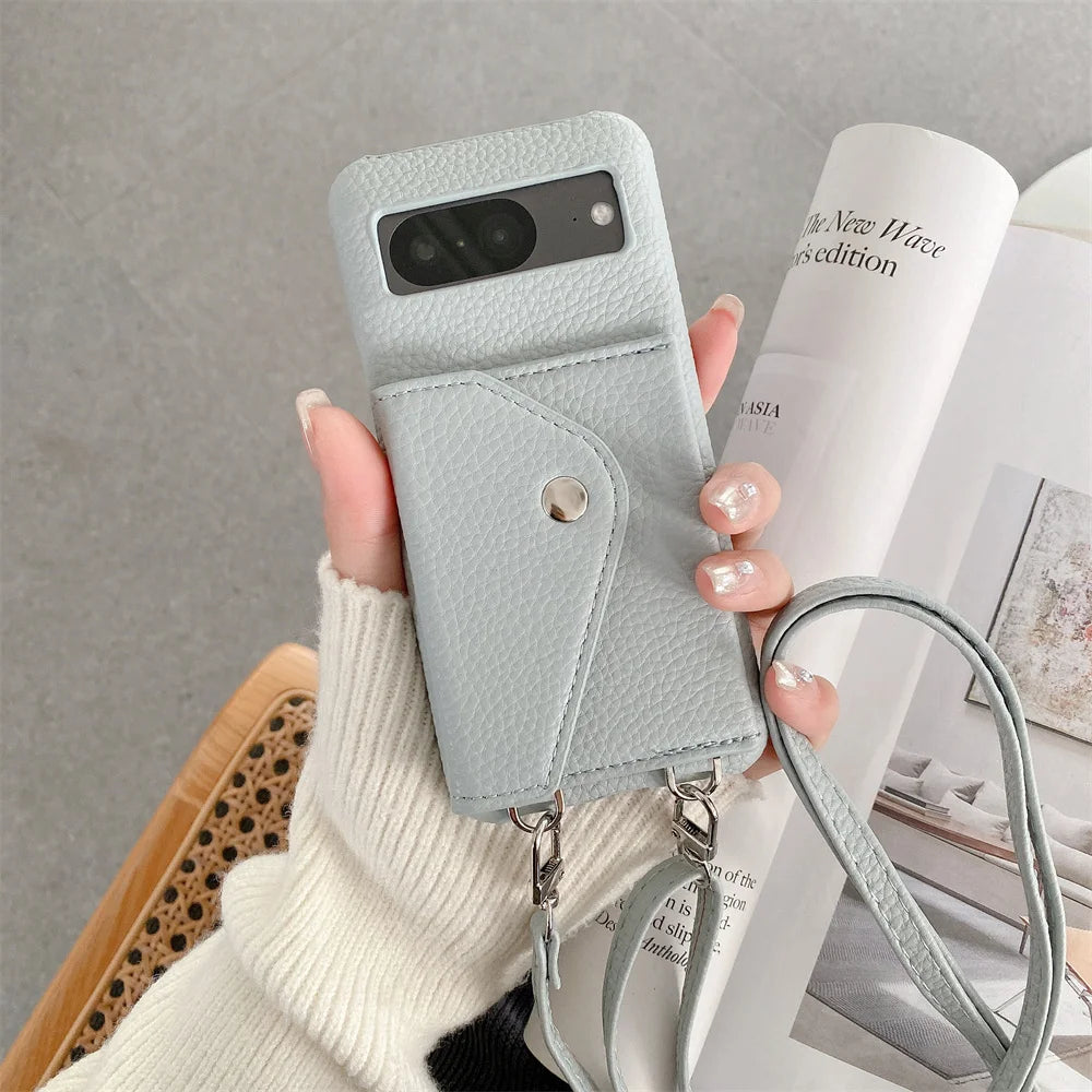 Crossbody Lederhülle für Google Pixel 8 Pro