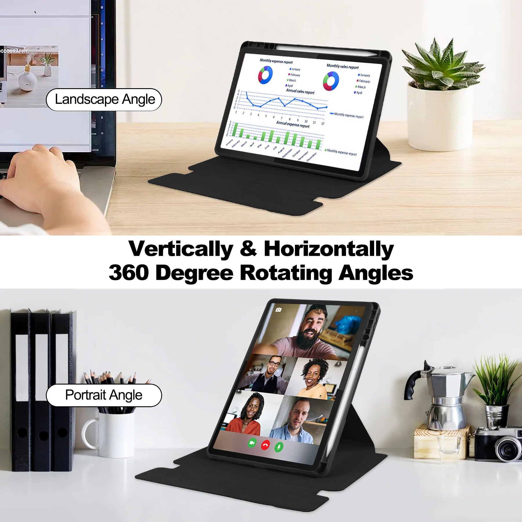 360° Drehbare Hülle mit Tastatur iPad Air Pro