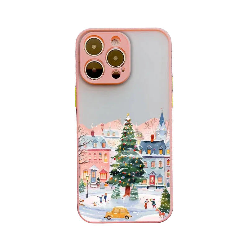 Cartoon Weihnachts-Handyhülle für iPhone 17 & 16 – Stoßfest & Matt