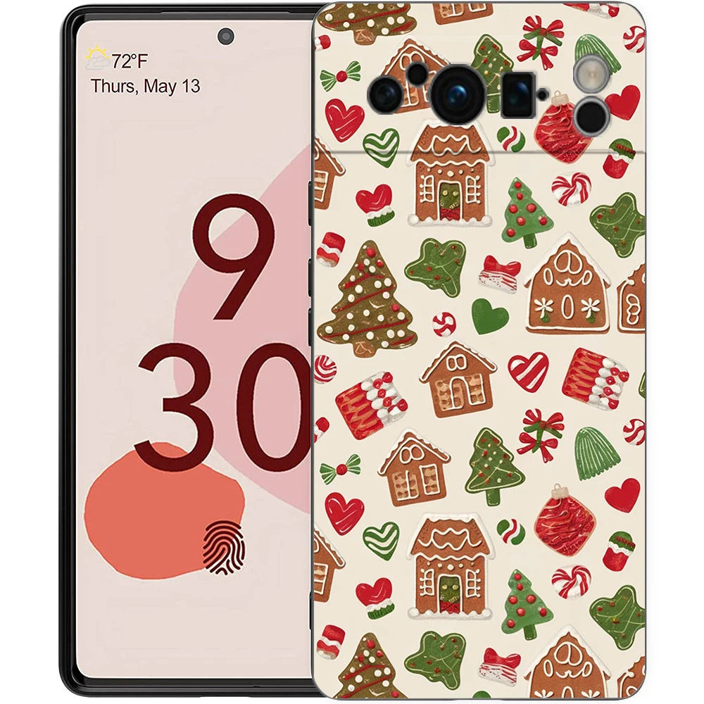 Pixel 9 8 Case TPU Cartoon Christmas Design Protective Case