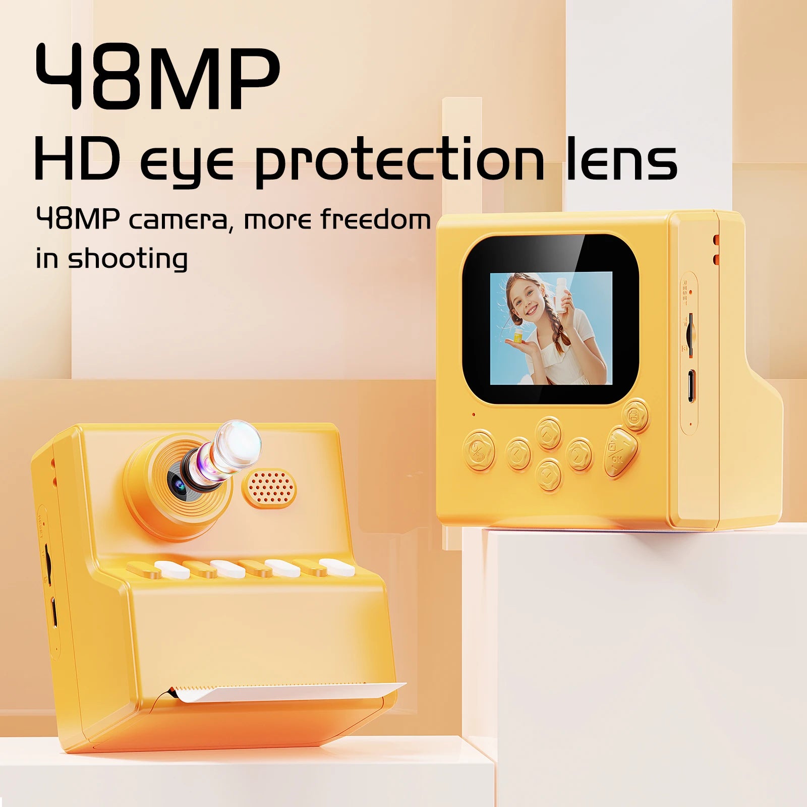 Kinderkamera Sofortbild 1080P HD 48MP Spielzeug