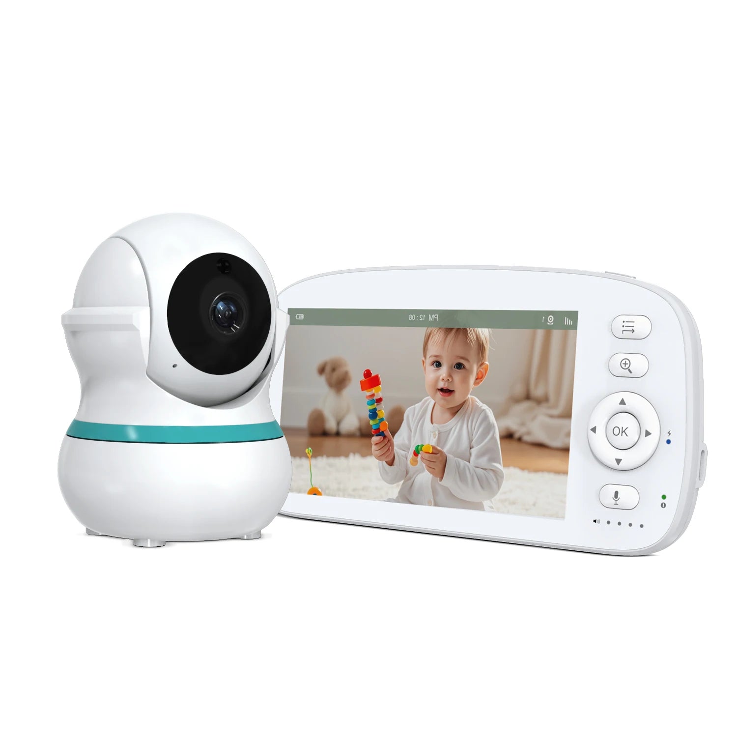5" HD Babyphone mit 360° PT Nachtsicht VOX Temp