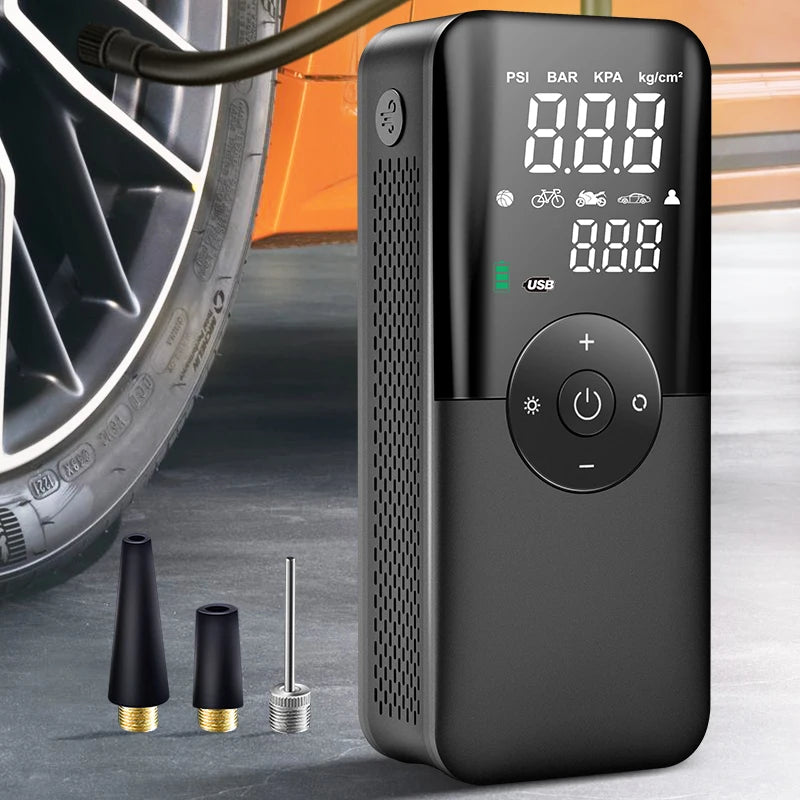 Wiederaufladbare Luftpumpe mit Display & Akku, tragbar