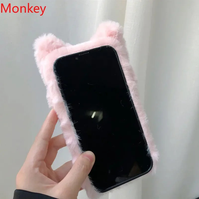 Süße 3D Plüsch Katzenhülle für Samsung Galaxy