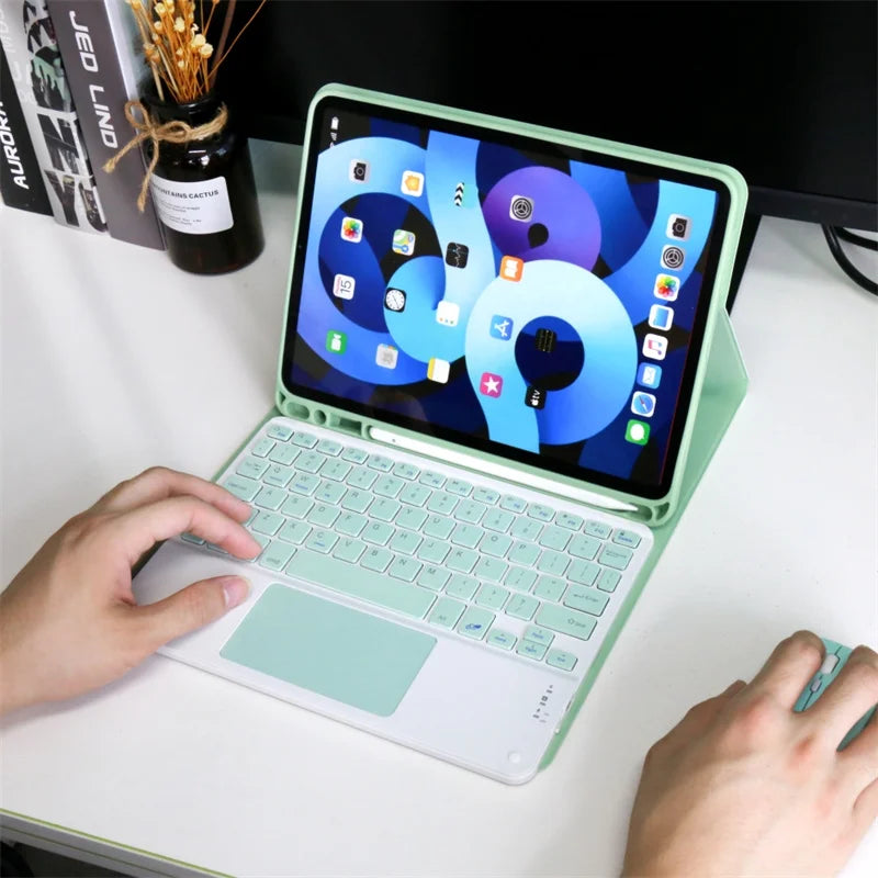 Kabellose Tastatur mit Maus für iPad Hülle