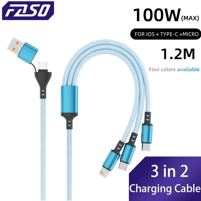 FASO 3-in-2 Schnellladekabel 100W