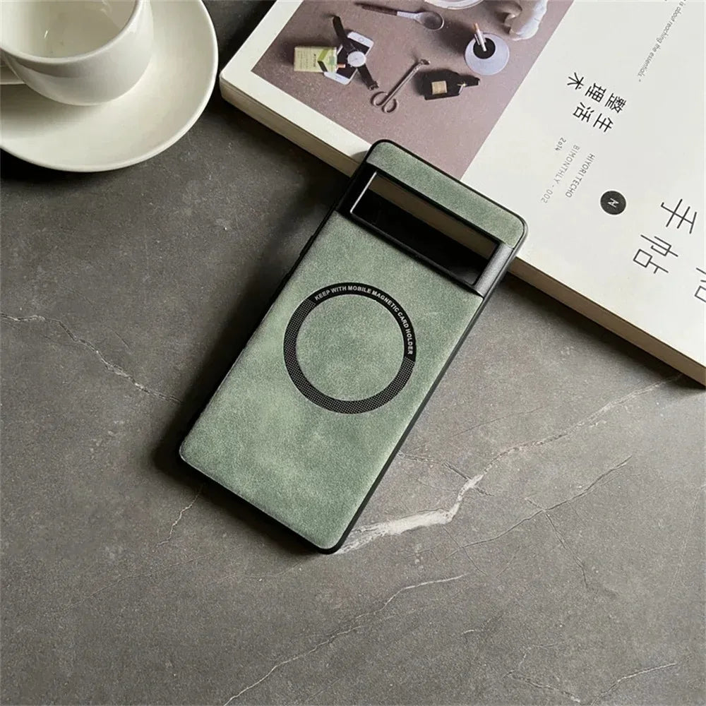 Luxuriöse Magsafe Lederhülle Pixel