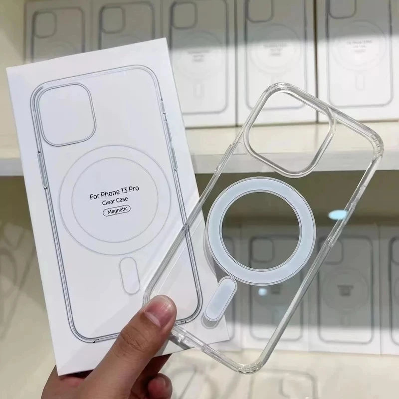 Hart Kristall Magnethülle für iPhone 13–16 Pro Max