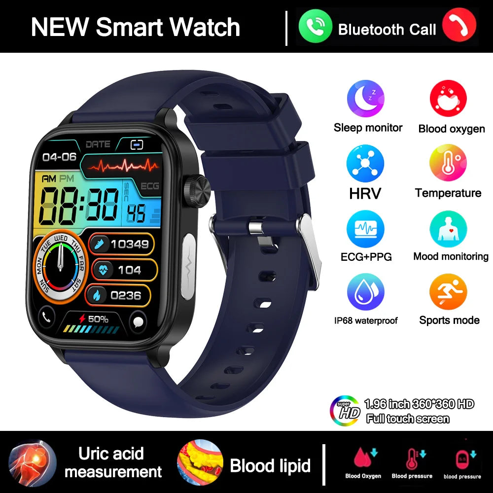 Smartwatch 2025 mit EKG, Harnsäure & Blutfette Analyse