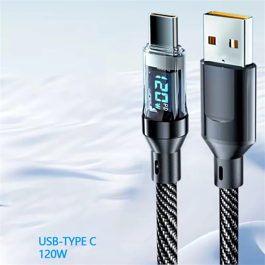 120W USB-C Ladekabel mit LED-Anzeige