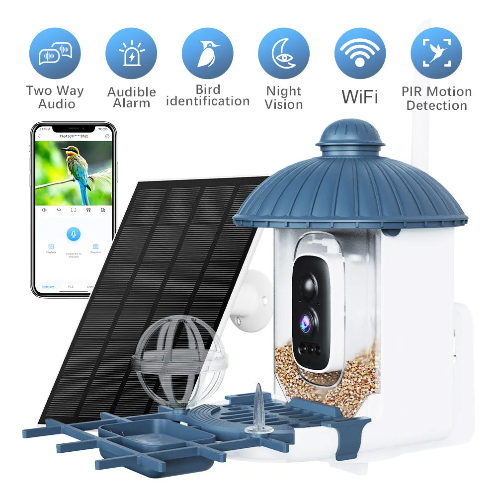 Solar WLAN Vogelhauskamera mit 4MP HD Nachtsicht