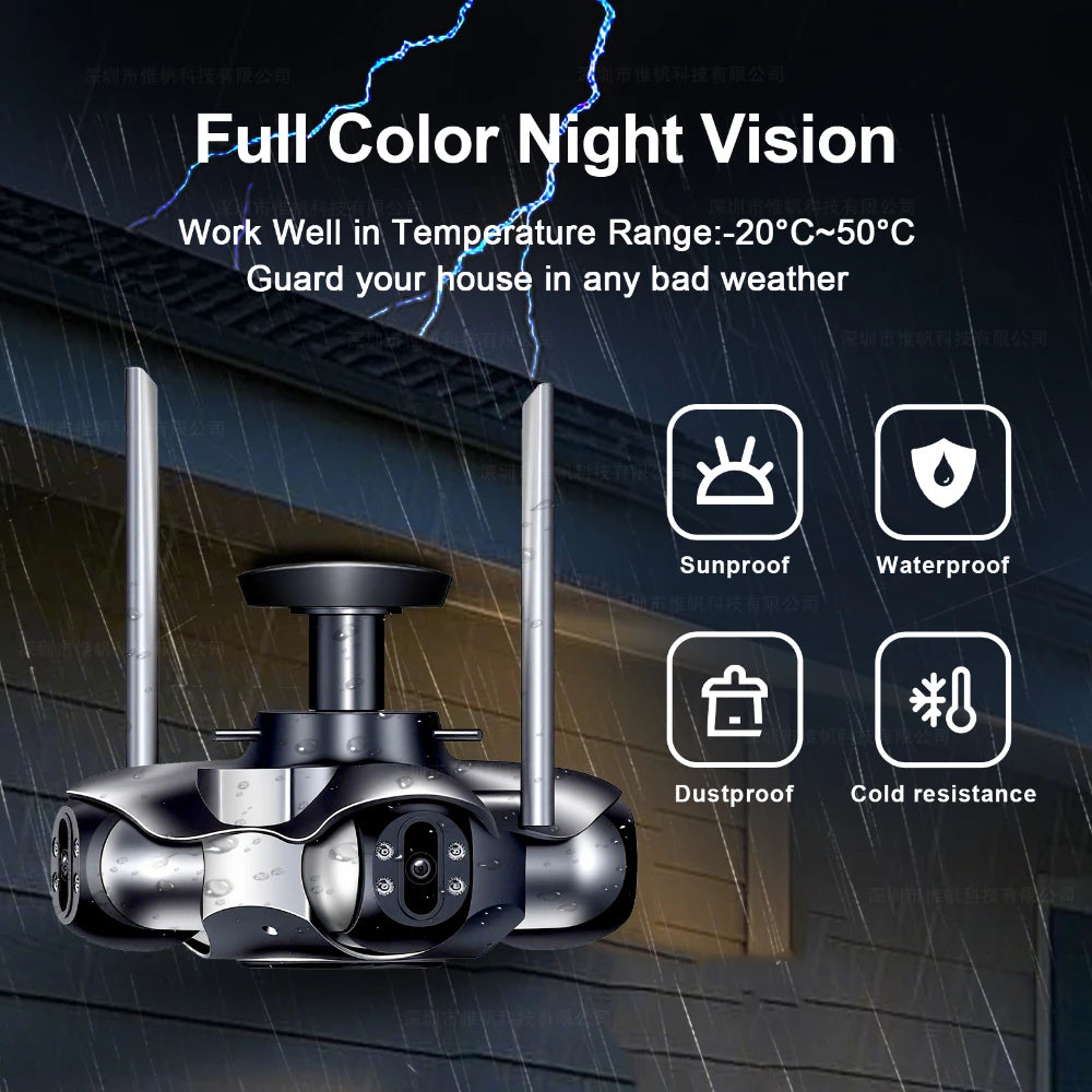 10K 20MP WLAN PTZ Kamera Outdoor Vierfach-Ansicht
