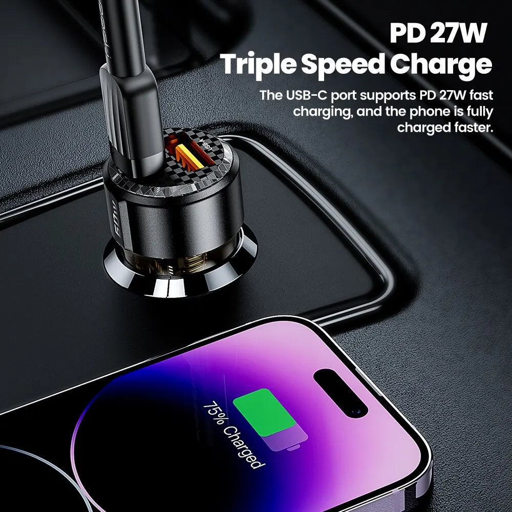 60W Auto Ladegerät Schnellladung PD 27W