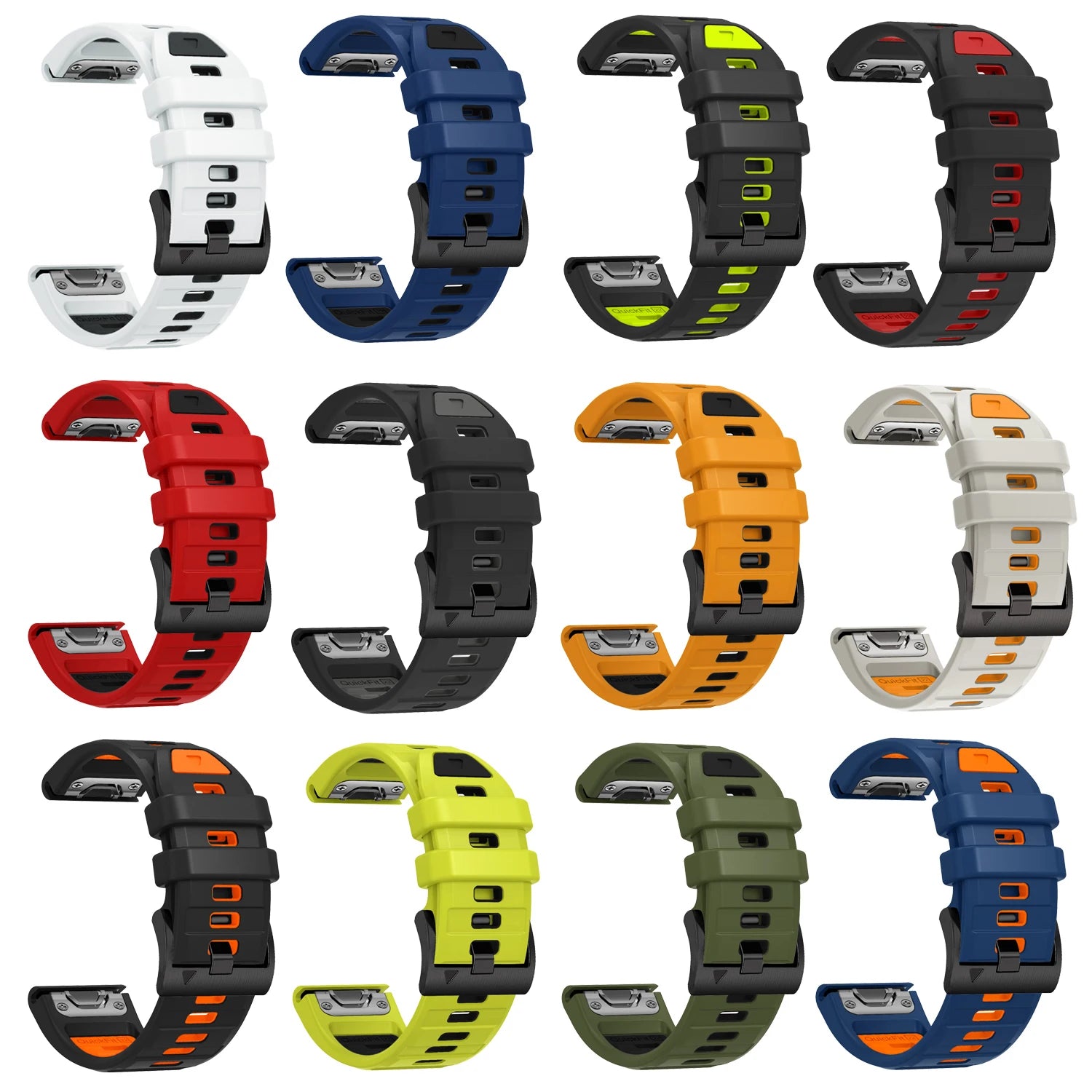 QuickFit Silikonarmband 22/26 mm für Garmin Uhren