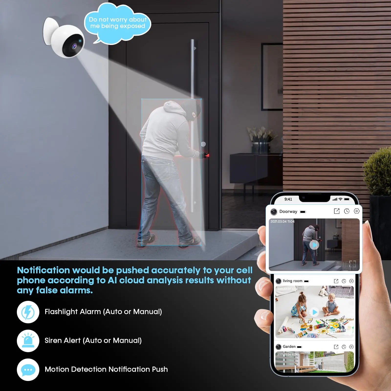 2K 5MP Wireless WiFi Surveillance Camera with Battery