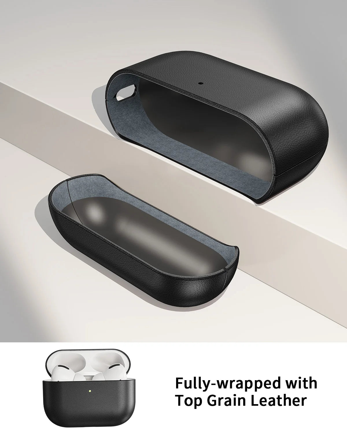 Leder-Schutzhülle für AirPods Pro 3 mit Karabiner