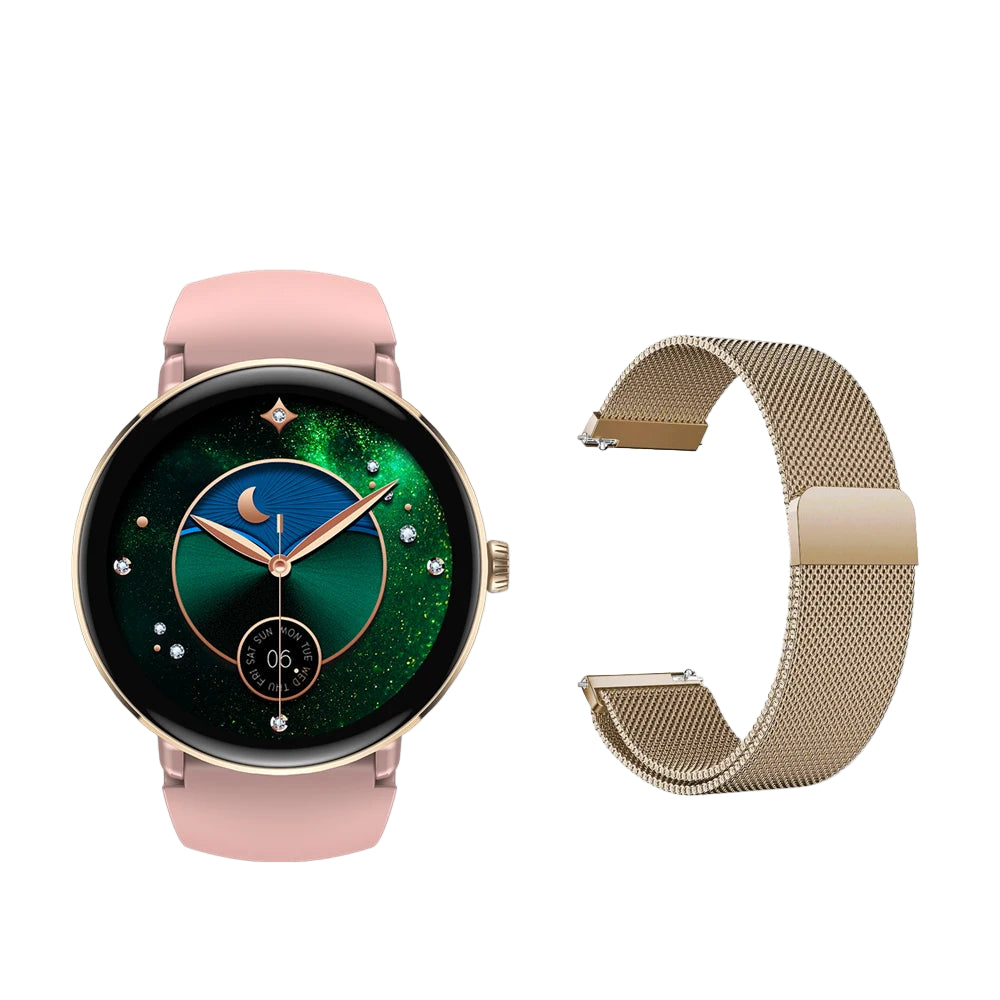 Moderne Damen Smartwatch 1,2" AMOLED mit Anruffunktion