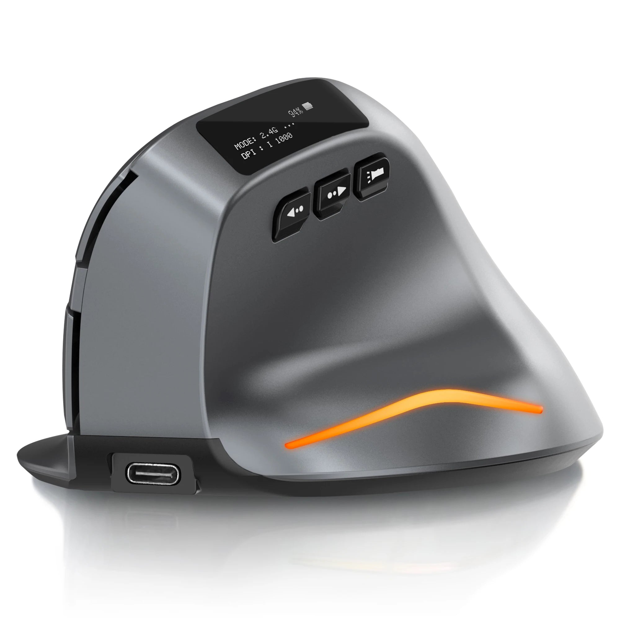 Bluetooth vertikale Maus ergonomisch mit OLED RGB