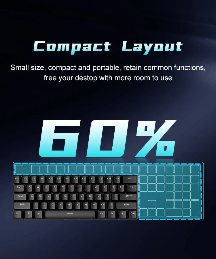 60 % Mechanische Gaming-Tastatur Weiß