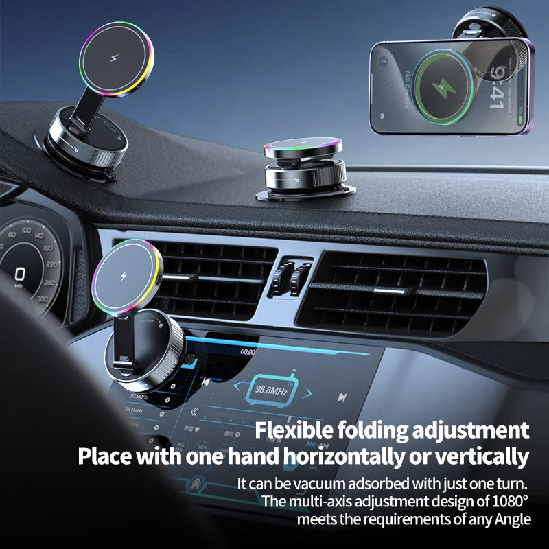 K3 Kabelloser Autoladehalter 360° drehbar buntes Licht