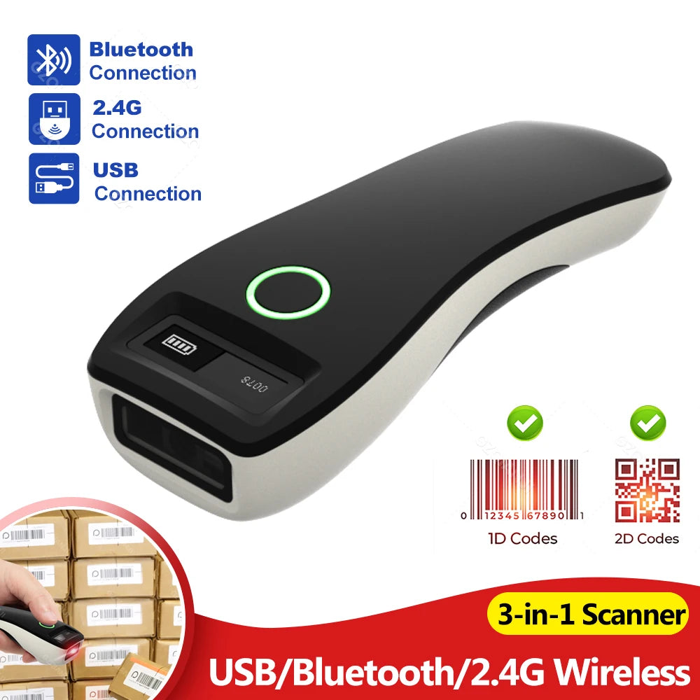 Mini 2D-Scanner USB Bluetooth kabellos tragbar
