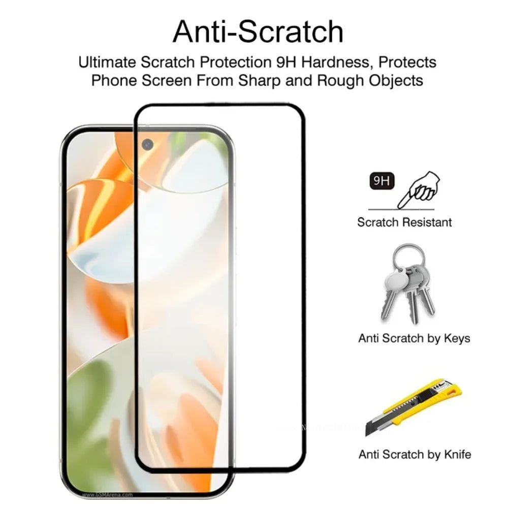 Set of 4 full-screen tempered glass screen protectors for Google Pixel