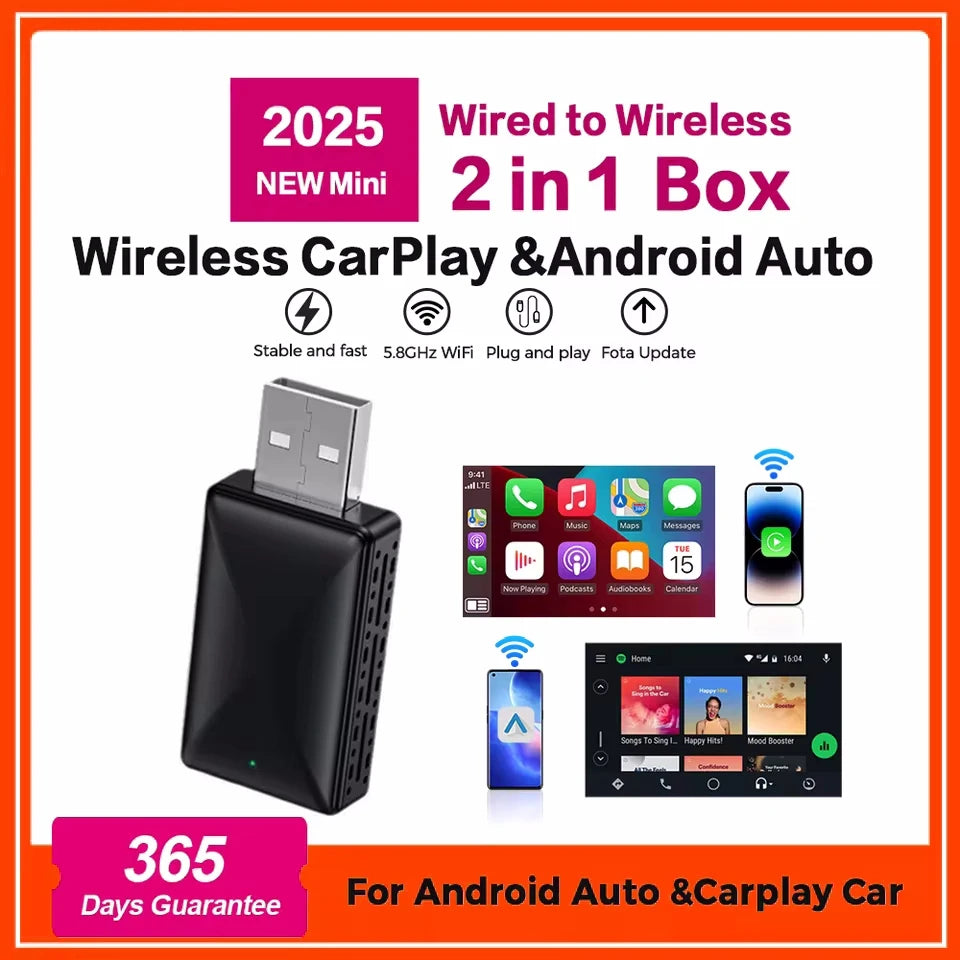 Kabelloser CarPlay Android Auto Adapter 2in1