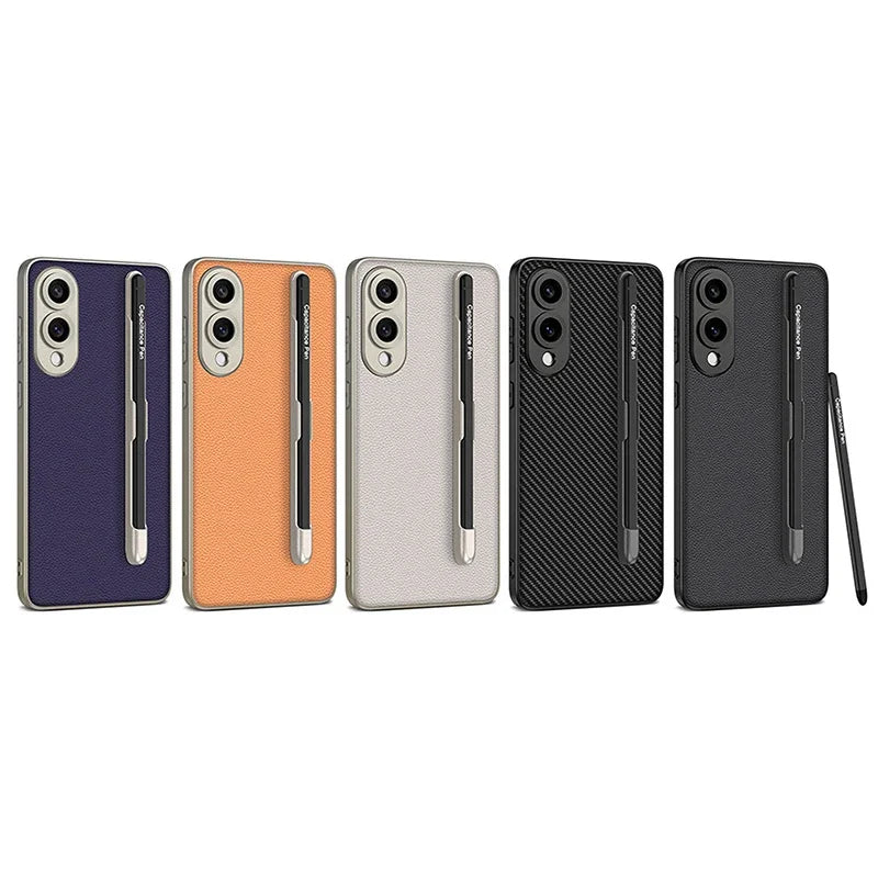 Carbon Leder Hülle mit Stift für Galaxy S25 Ultra