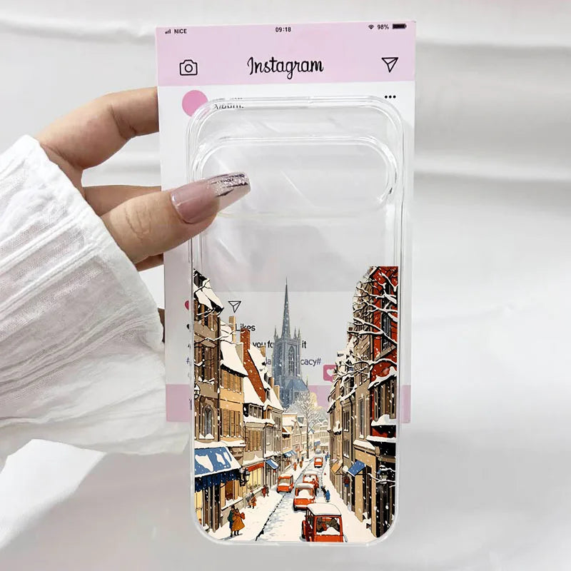 Schöne Winter Handyhülle mit Schneelandschaft für Google Pixel