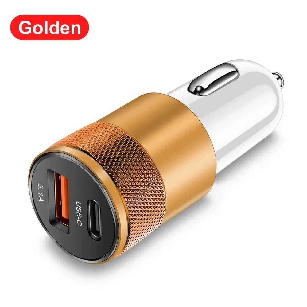 3,1A USB Auto Ladegerät mit Typ-C Adapter