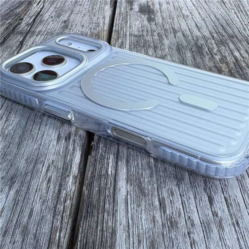 Luxuriöse matte gewellte Magsafe Hülle für iPhone 17 Pro Max