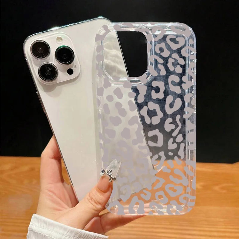 Graue Leopardenmuster Handyhülle für Samsung Galaxy