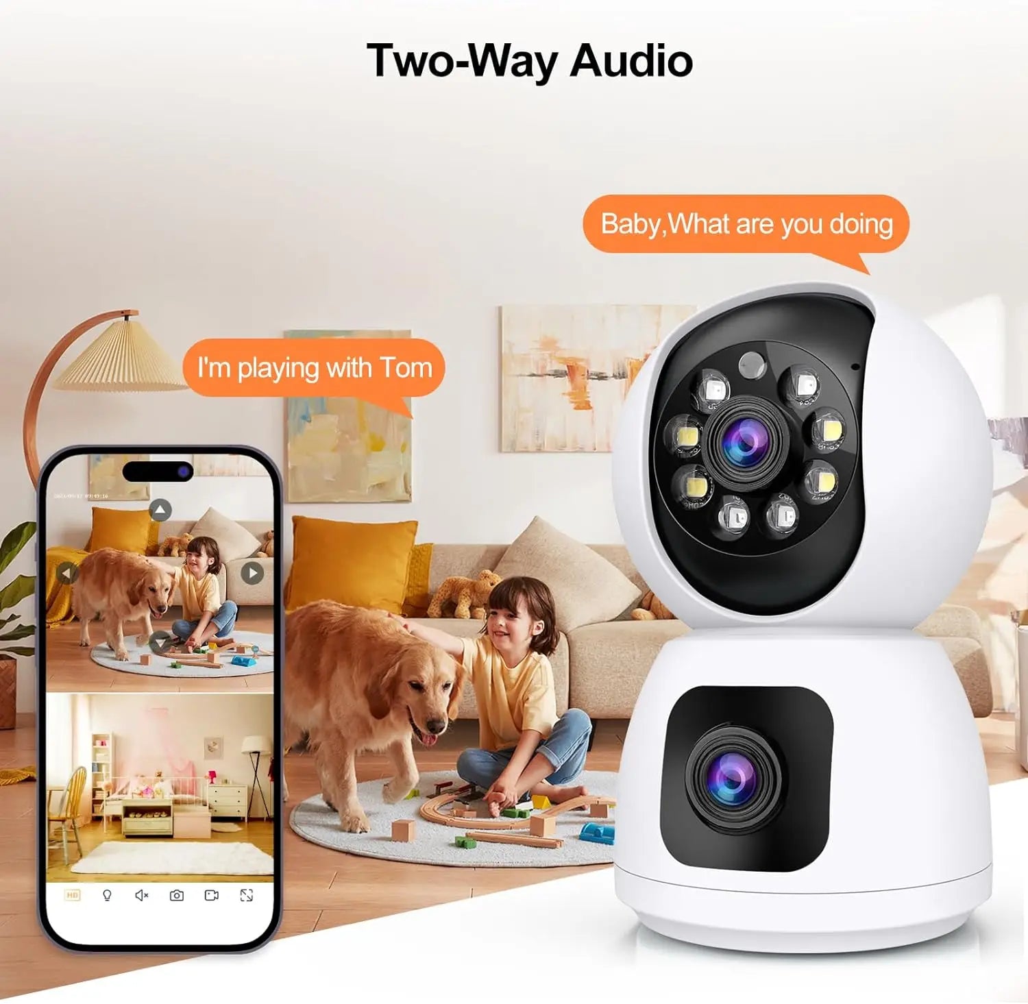 4K Dual-Objektiv WLAN-Kamera mit Auto-Tracking