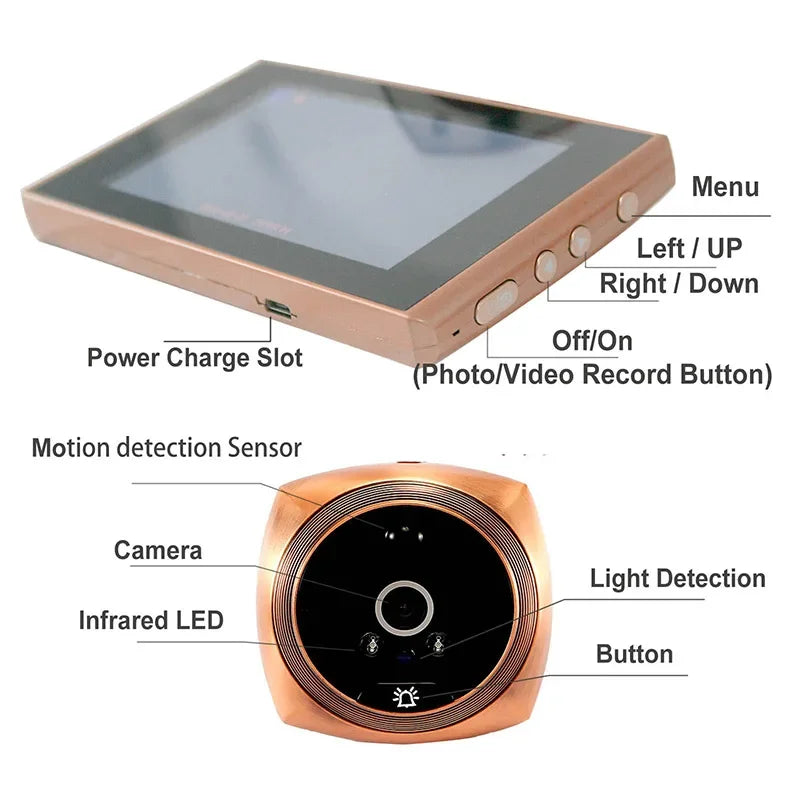 Digitaler Video-Türspion mit 4,3" Monitor & Sensor