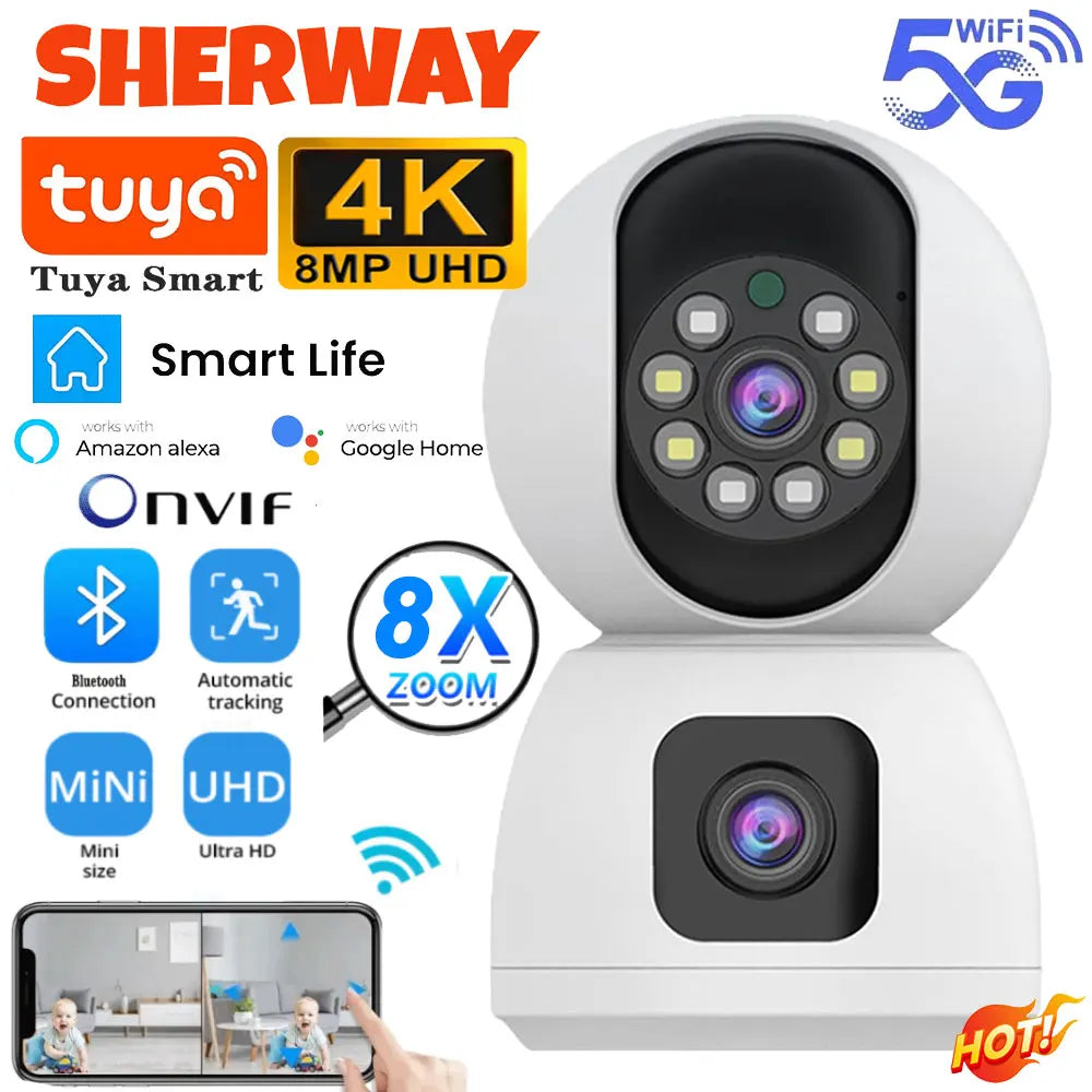 4K Dual-Objektiv WLAN-Kamera mit Auto-Tracking