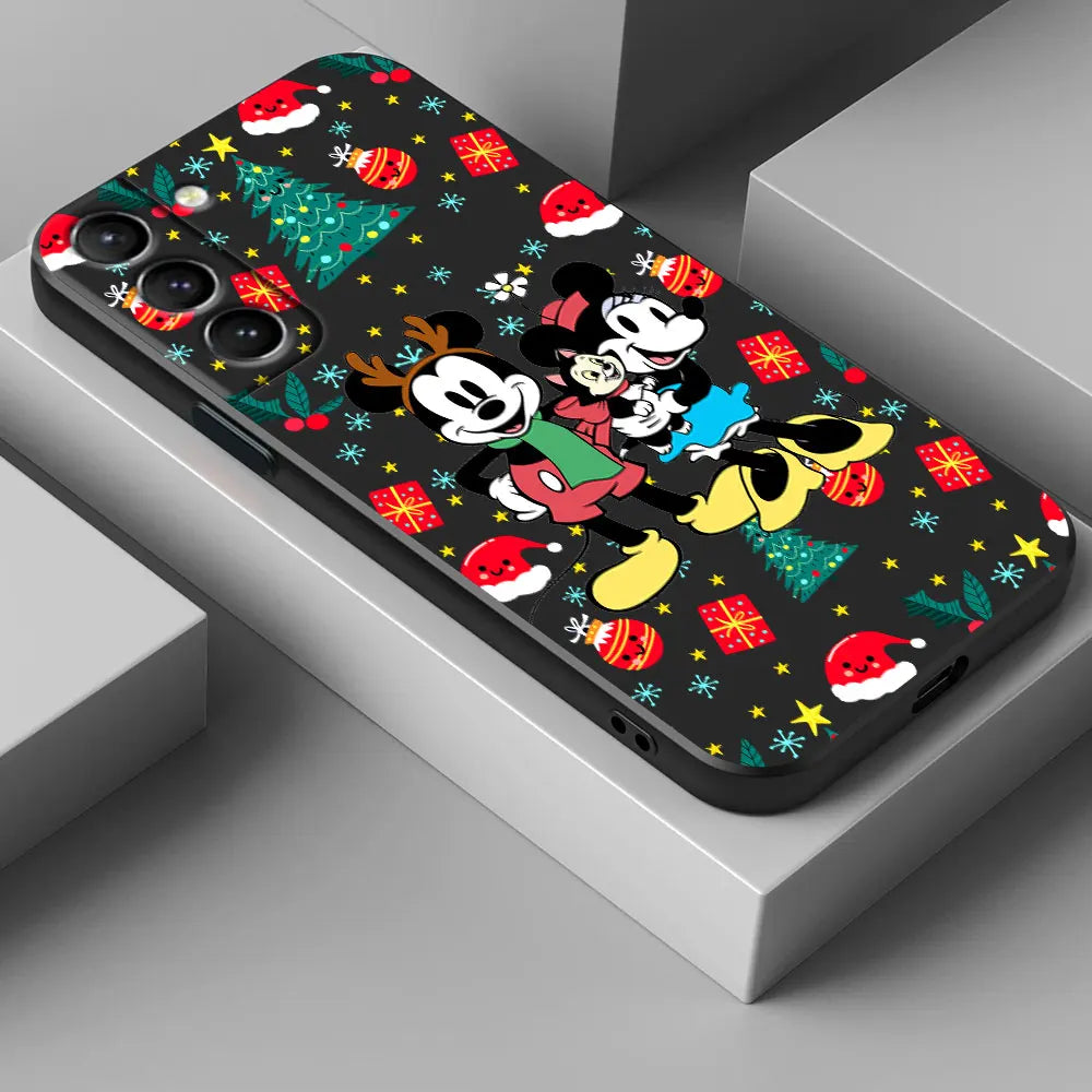 Weihnachts-Minnie-Mickey Hülle für Samsung S25
