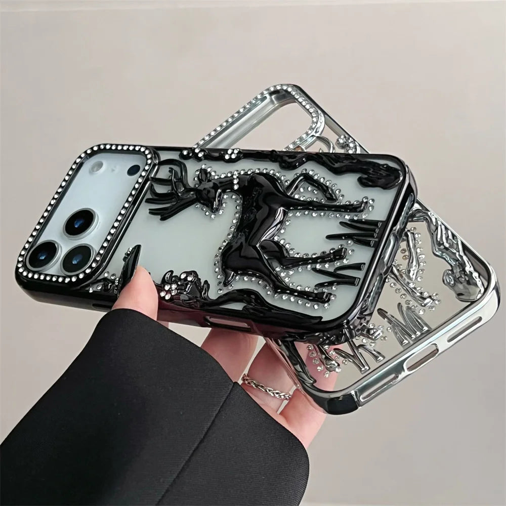 Glitzer Strass Blumen Handyhülle für iPhone 17