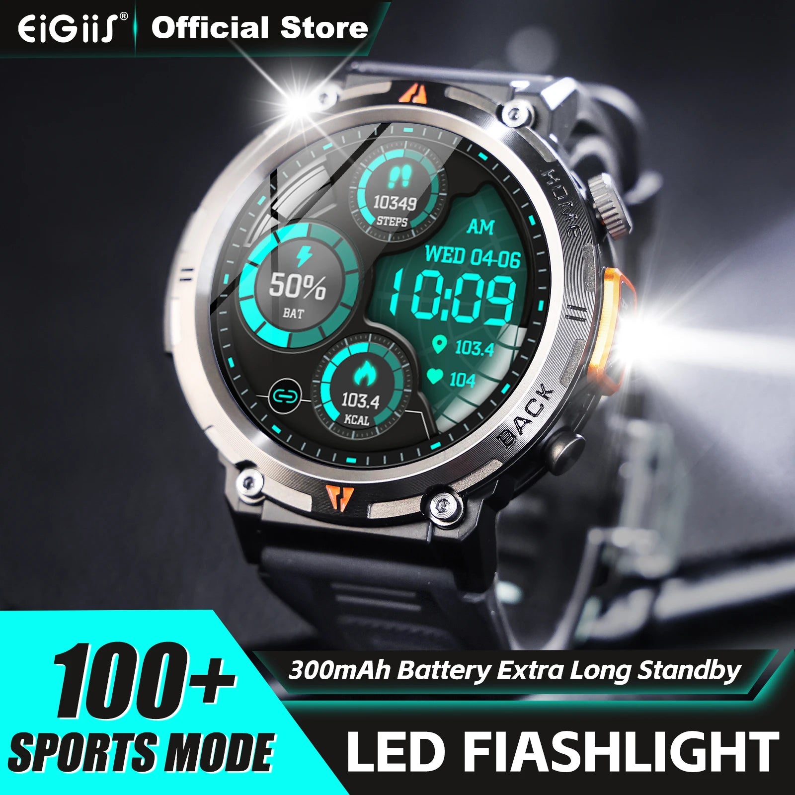 Elegante Smartwatch KE3 mit 3ATM Wasserschutz und Bluetooth-Anruf